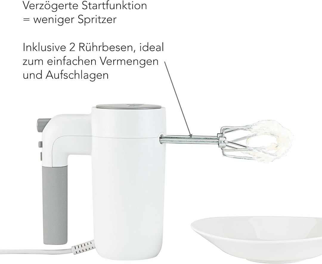 Wilfa Handmixer Easy Mix 350 I 350 Watt I 5 Geschwindigkeiten I Boost-Funktion und Auswurf-Funktion