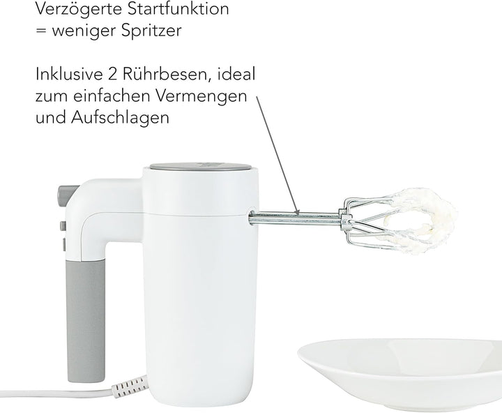 Wilfa Handmixer Easy Mix 350 I 350 Watt I 5 Geschwindigkeiten I Boost-Funktion und Auswurf-Funktion