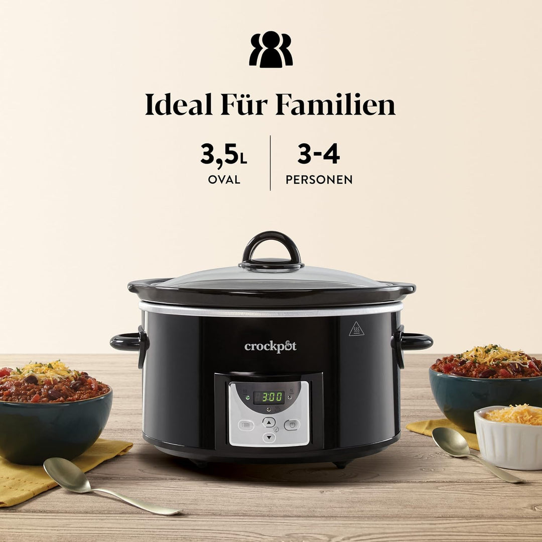 Crockpot Digitaler Schongarer | 3,5 L (3 bis 4 Personen) | Programmierbarer Countdown-Timer | EU-Ste