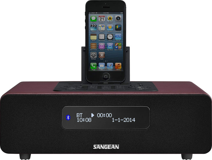 Sangean A500323 DDR-38 DAB+ Radio mit iPhone-Dock - Bluetooth Lautsprecher - Stereo Digital Radio -