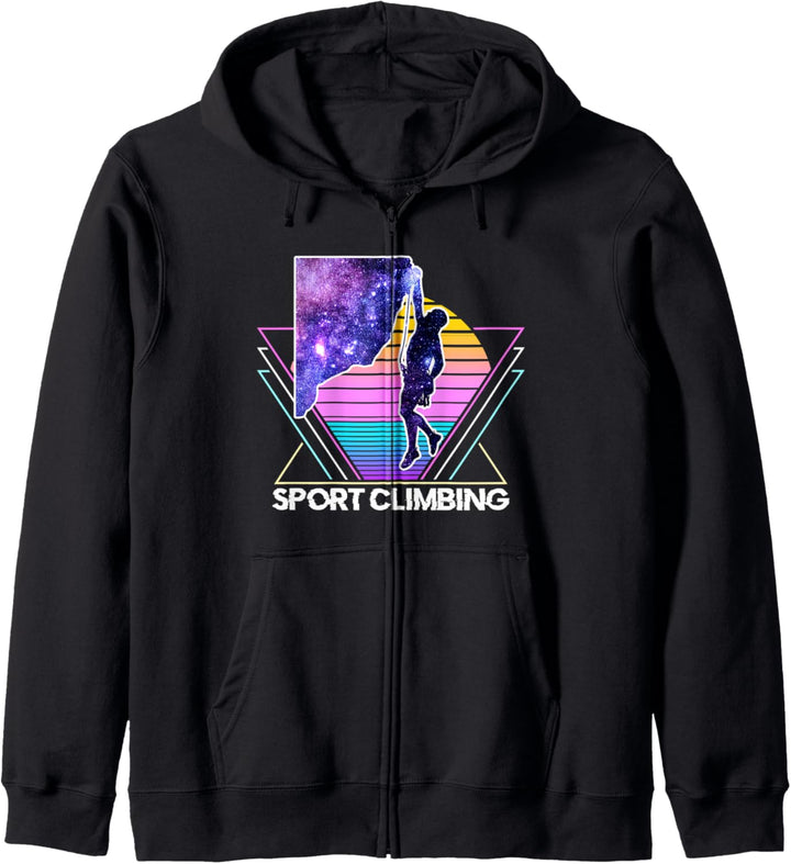 Sportklettern Retro Vintage Kletterer Kapuzenjacke