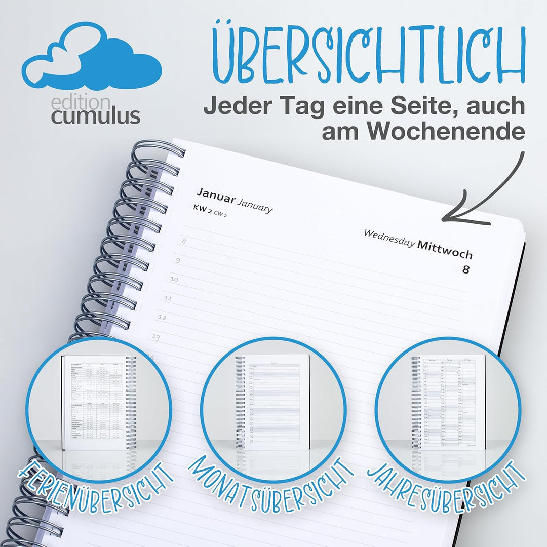 edition cumulus 2027 Der GROSSE Dicke – DIN A4 Kalender - MOOSGRÜN (dunkelgrün) – MADE IN GERMANY -