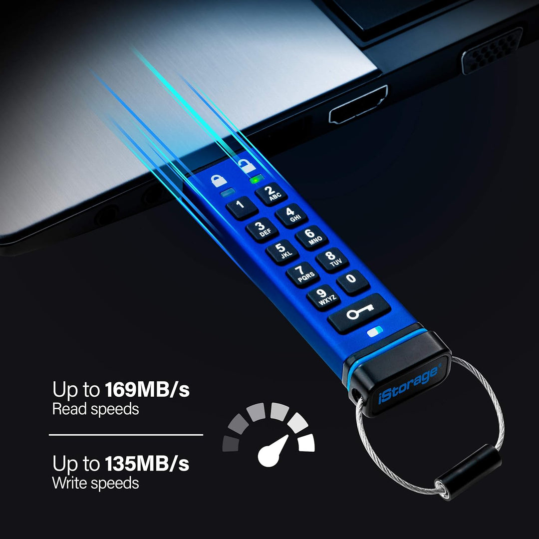iStorage datAshur PRO 64 GB | Verschlüsselter USB-Speicherstick | Zertifiziert nach FIPS 140-2 Level