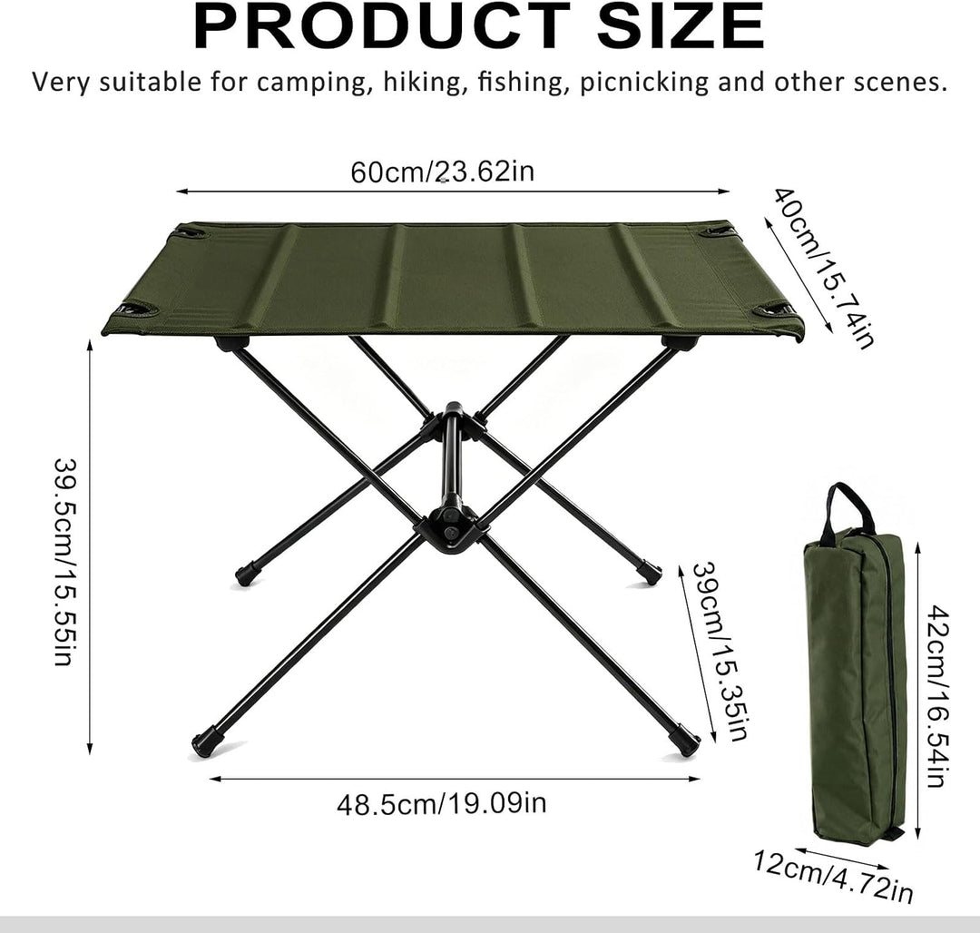 Klappbarer Campingtisch Ultraleicht und stabil, Tragbarer Outdoor Tisch mit praktischer Tragetasche,