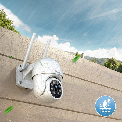 Ctronics PTZ Überwachungskamera Aussen, 1080P Kabellose IP WLAN Digitaler Zoom Outdoor Dome Kamera m