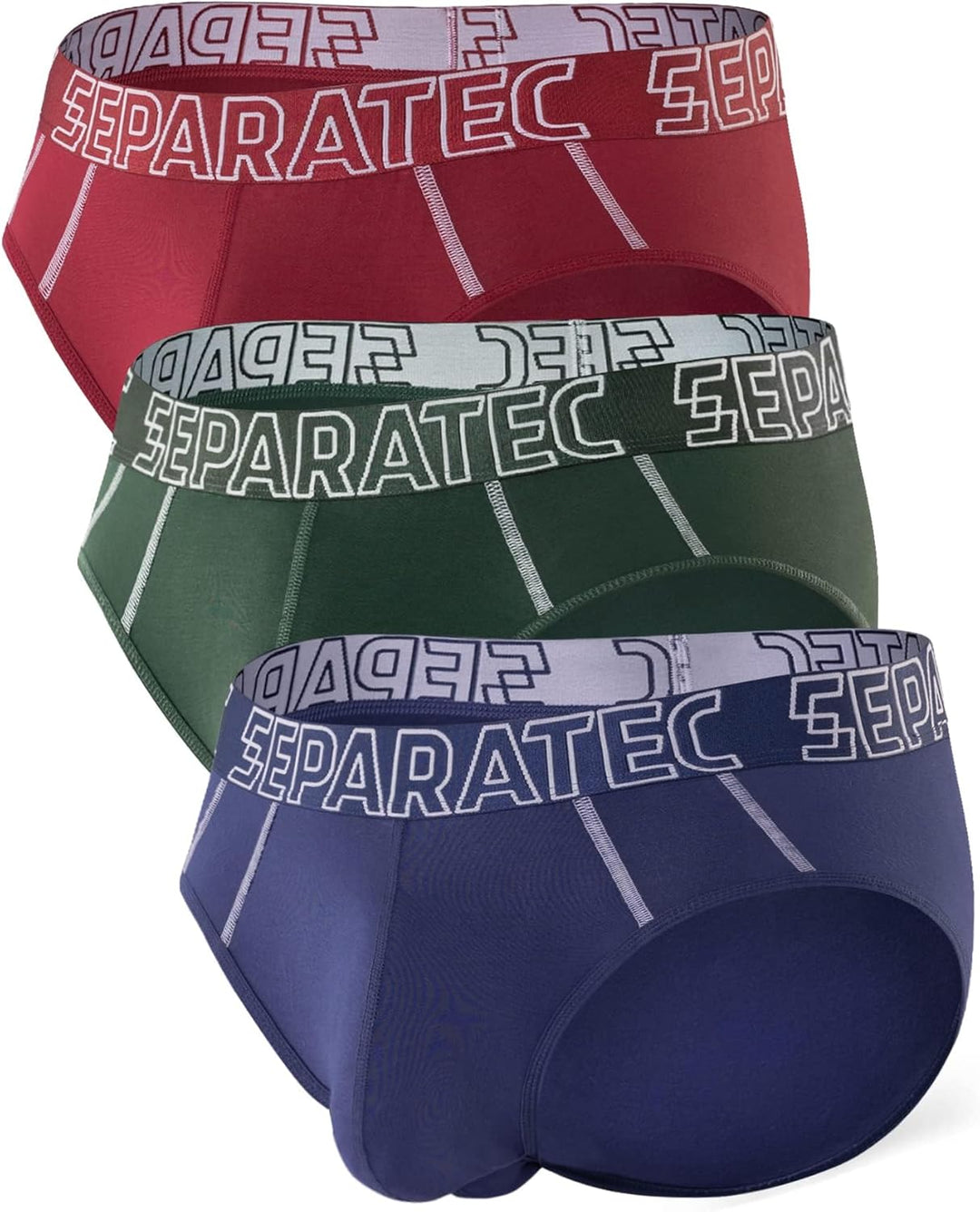 Separatec Herren Boxershorts Glattes Bambus Rayon mit getrennten Beuteln Unterwäsche 3er Pack Boxers