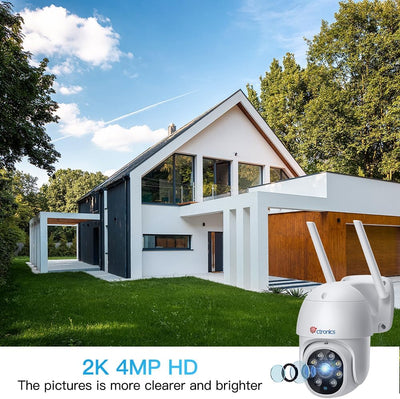 2K 4MP Überwachungskamera Aussen WLAN, 2560×1440P Ctronics PTZ WiFi IP Kamera Outdoor mit Automatisc