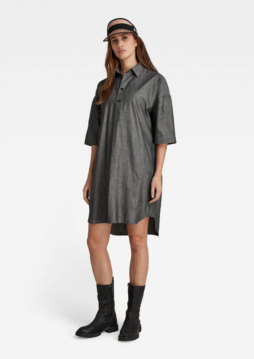 G-STAR RAW Damen Shirt Dress Dress XXS Schwarz (Jet Black D21884-d105-a814), XXS Schwarz (Jet Black