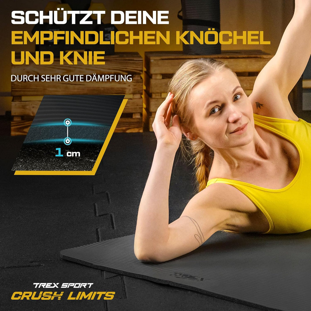 Gymnastikmatte extra dick und weich | Fitnessmatte 190x80x1cm mit Tragegurt | Yogamatte rutschfest S