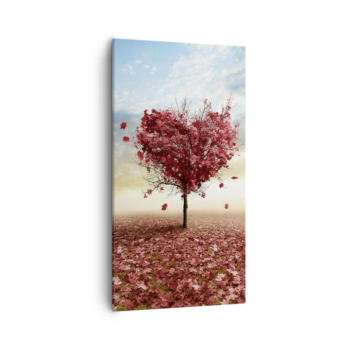 Bilder auf Leinwand 55x100cm Leinwandbild mit Rahmen Abstraktion Herbst Baum Blatt Gross Wanddeko Bi