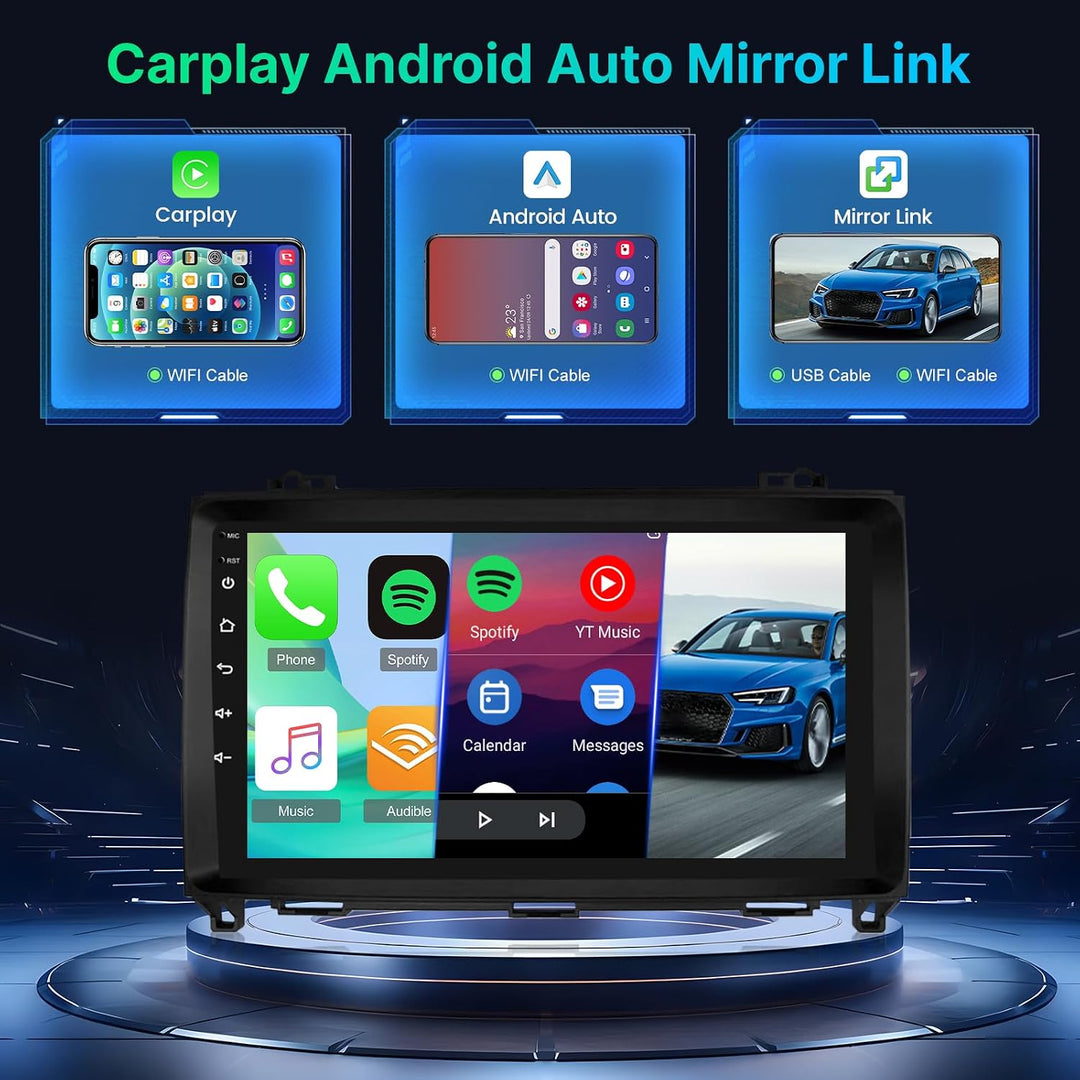 [2+64G] Android 13 Autoradio für Mercedes Benz Klasse A/B/V Klasse Vito Viano Sprinter 2500 3000 W16
