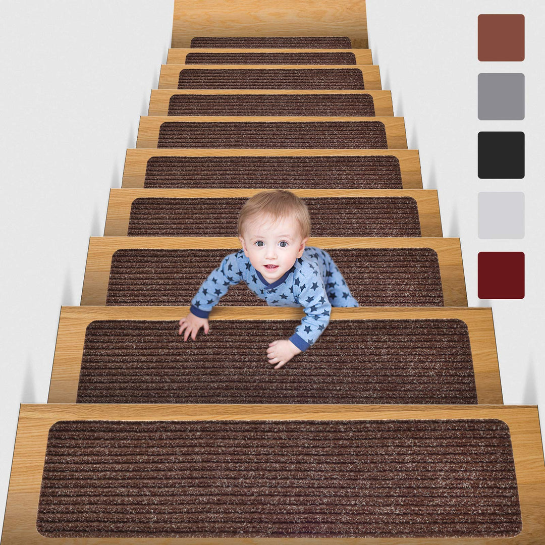 MBIGM 15er Set Stufenmatten 20 cm X 76 cm Treppenteppich Selbstklebend Sicherheit Stufenteppich für