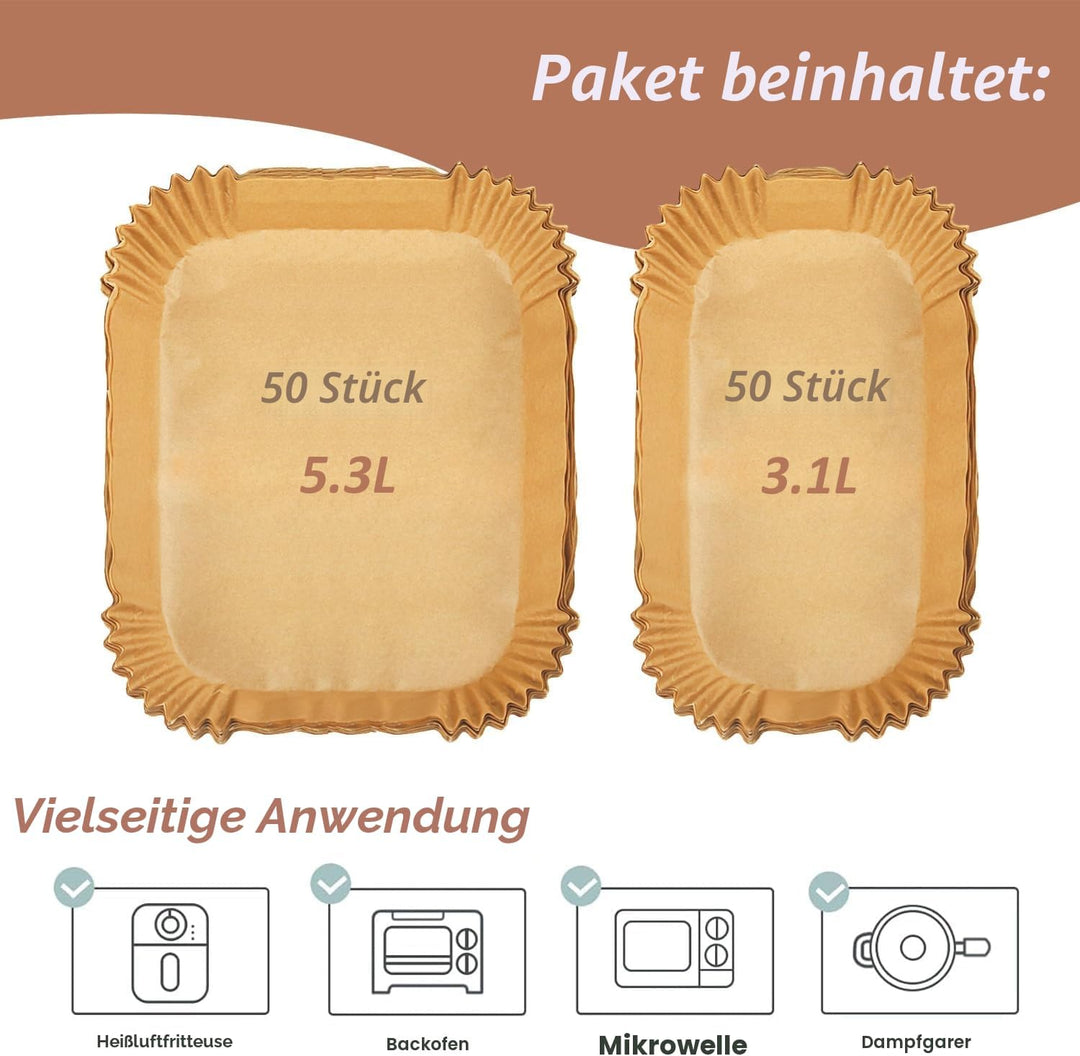 Airfryer Backpapier für Philips Airfryer Dual Basket 3000 Series, Heissluftfritteuse Backpapier für