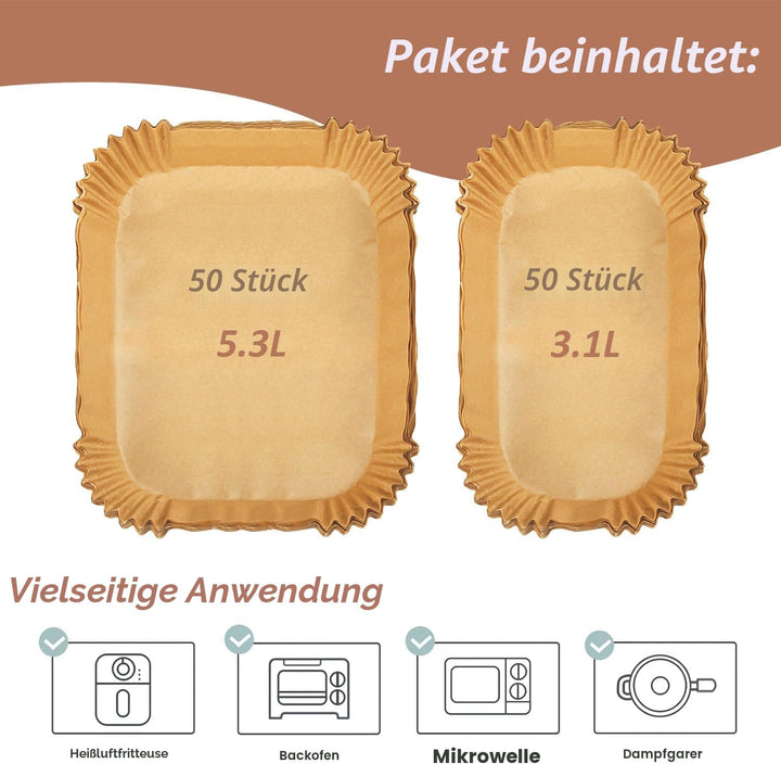Airfryer Backpapier für Philips Airfryer Dual Basket 3000 Series, Heissluftfritteuse Backpapier für