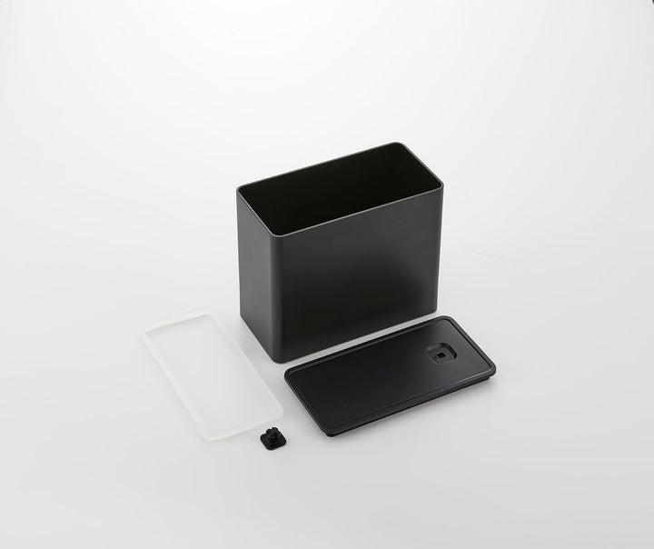 Yamazaki 6908 TOWER Luftdichter Kaffeebehälter, schwarz, Polypropylen/Silikon, minimalistisch, 18.4