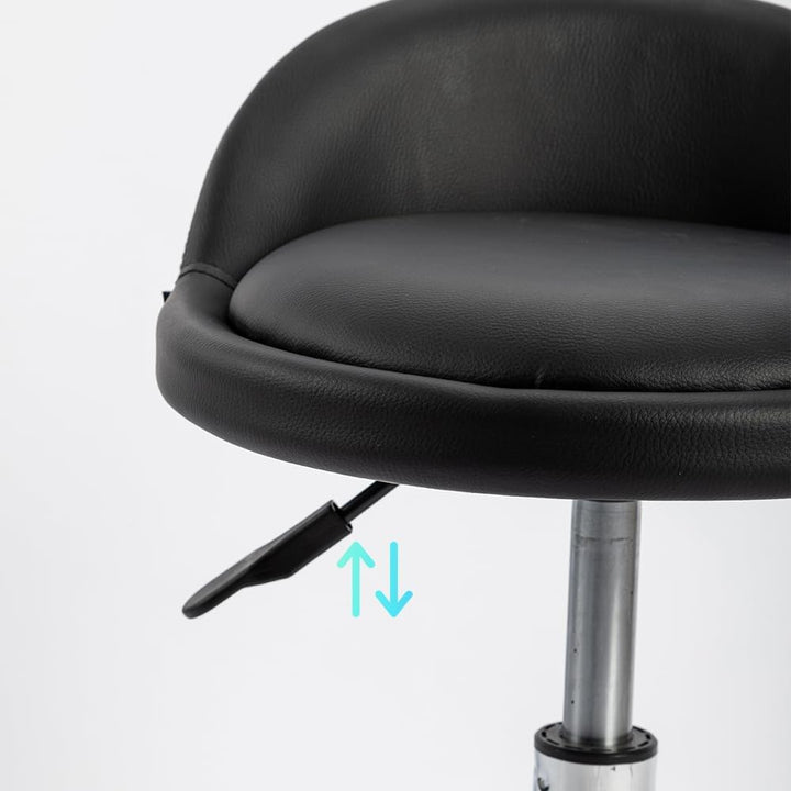 Mingone Bürohocker Höhenverstellbar 2 Stück Rollhocker mit Lehne Drehhocker mit Rollen Arbeitshocker