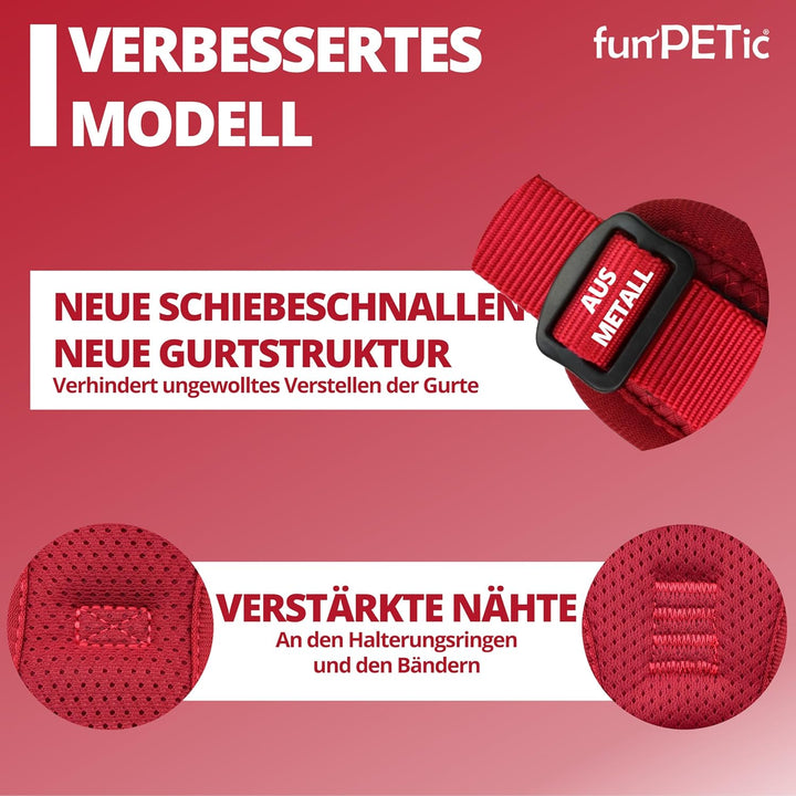 funPETic Hundegeschirr Essential - Anti-Zug Geschirr, reflektierend, gepolstert und atmungsaktiv - B