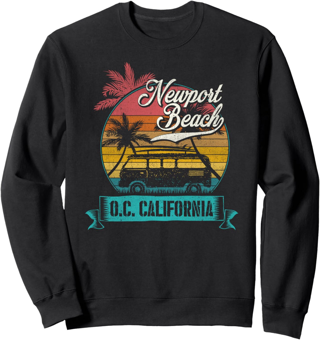 Newport Beach Orange County California Surfen Retro Sweatshirt