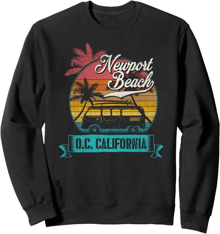 Newport Beach Orange County California Surfen Retro Sweatshirt