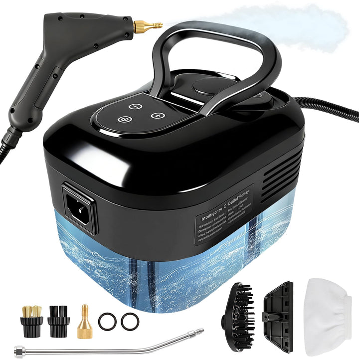 Dampfreiniger 2500W Dampfreiniger Handgerät mit 1.8L Wassertank Schwarz, Schwarz