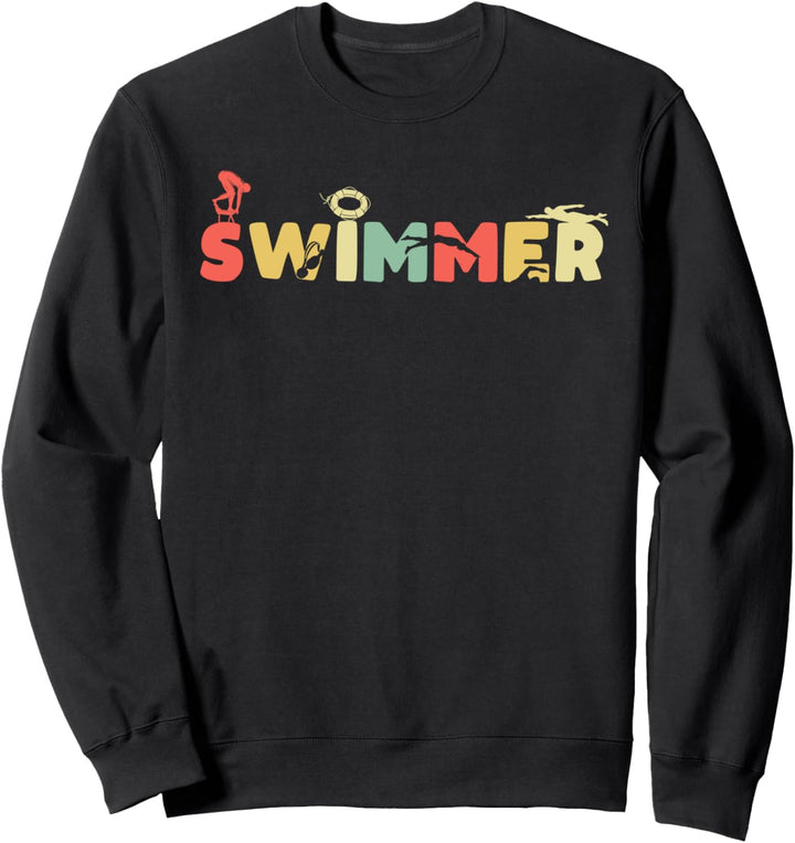 Retro Schwimmen - Vintage Schwimmer Sweatshirt