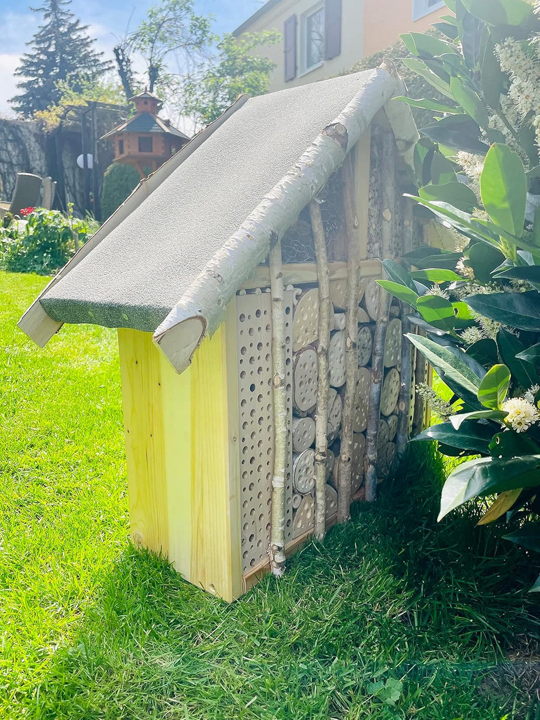 DARLUX handgefertigtes exclusives Insektenhotel XXL Wildbienen-Nisthilfe I nach NABU Empfehlung I 26