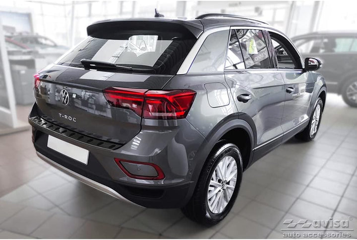 Avisa Schwarz Edelstahl Heckstossstangenschutz kompatibel mit Volkswagen T-ROC & T-ROC Cabrio 2017-2