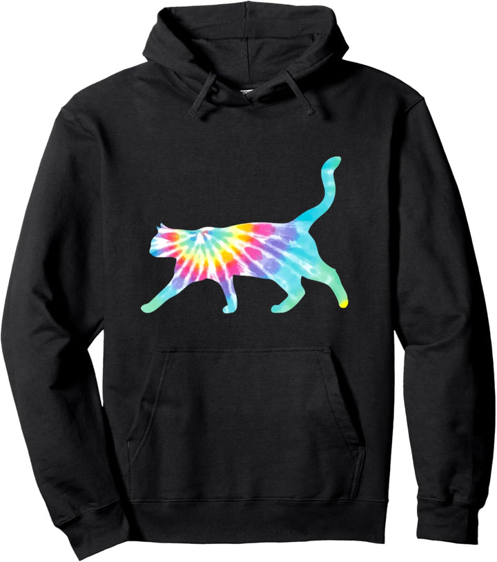 Süsses Kätzchen, buntes Batikdesign. Pullover Hoodie