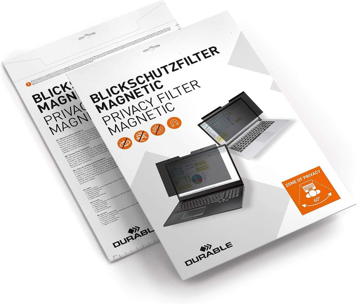 Durable Blickschutzfilter magnetisch für 15,6“ Zoll Bildschirme, inkl. Tasche und Reinigungstuch, an