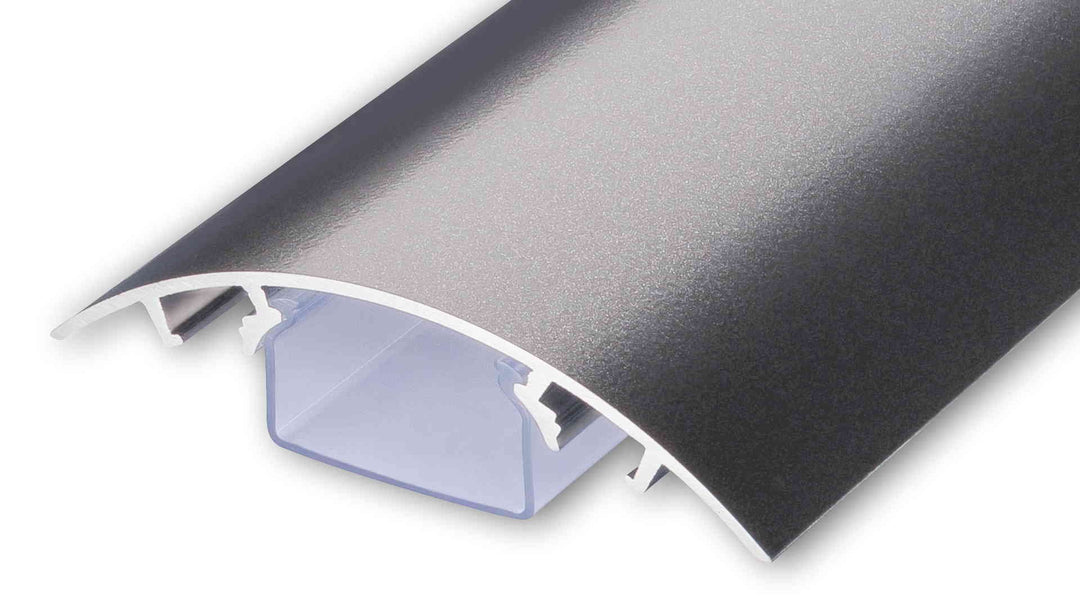 TV Design Aluminium Kabelkanal Titanium anthrazit seidenmatt lackiert in verschiedenen Längen von AL