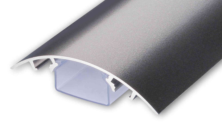 TV Design Aluminium Kabelkanal Titanium anthrazit seidenmatt lackiert in verschiedenen Längen von AL