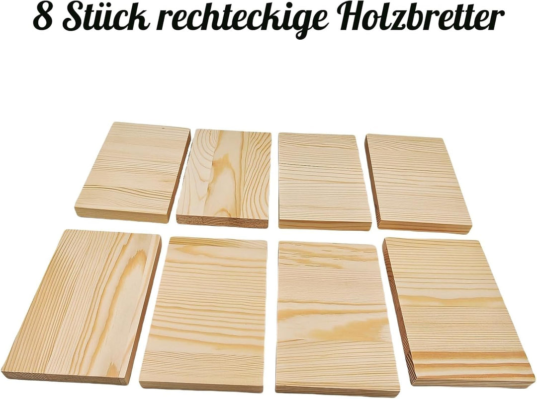 Rechteckige Holzbretter, unlackierte Holzblöcke zum Basteln, 15 x 10 x 1,5 cm, blanko, zum Schnitzen
