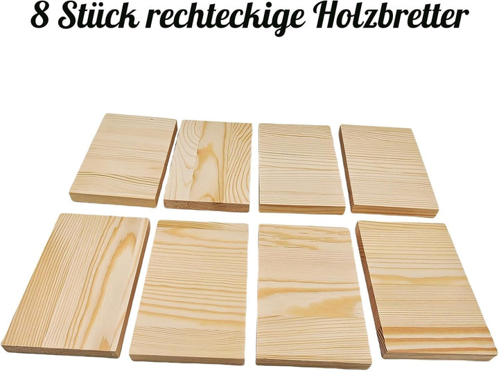 Rechteckige Holzbretter, unlackierte Holzblöcke zum Basteln, 15 x 10 x 1,5 cm, blanko, zum Schnitzen