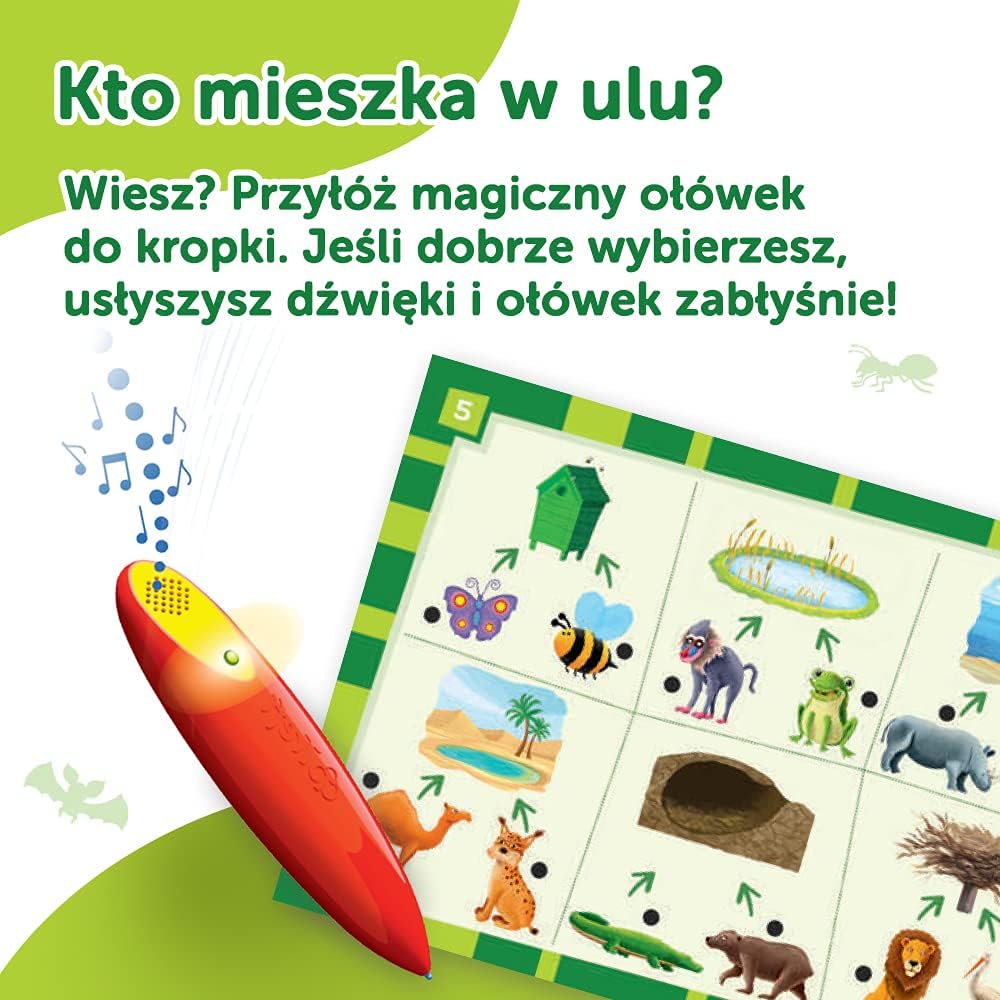 Trefl Tiere - Kleiner Entdecker und Magischer Bleistift Lernspiel für Kinder ab 4 Jahren