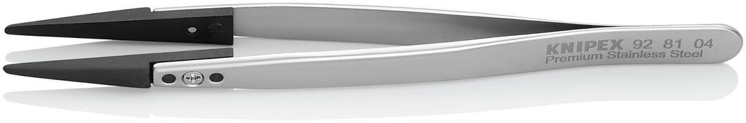 KNIPEX Pinzette mit Wechselspitzen ESD Mattiert Glatt 130 mm, 92 81 04
