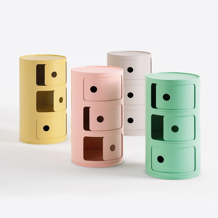 Kartell Componibili Bio, Container 3-fächer, Crémefarben 3-fächer Bio Crémefarben, 3-fächer Bio Crém