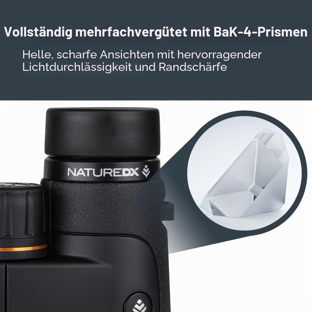 Celestron 72322 Nature DX 8x42 Fernglas für Natur- und Vogelbeobachtungen, vollvergüter mit BaK-4-Pr