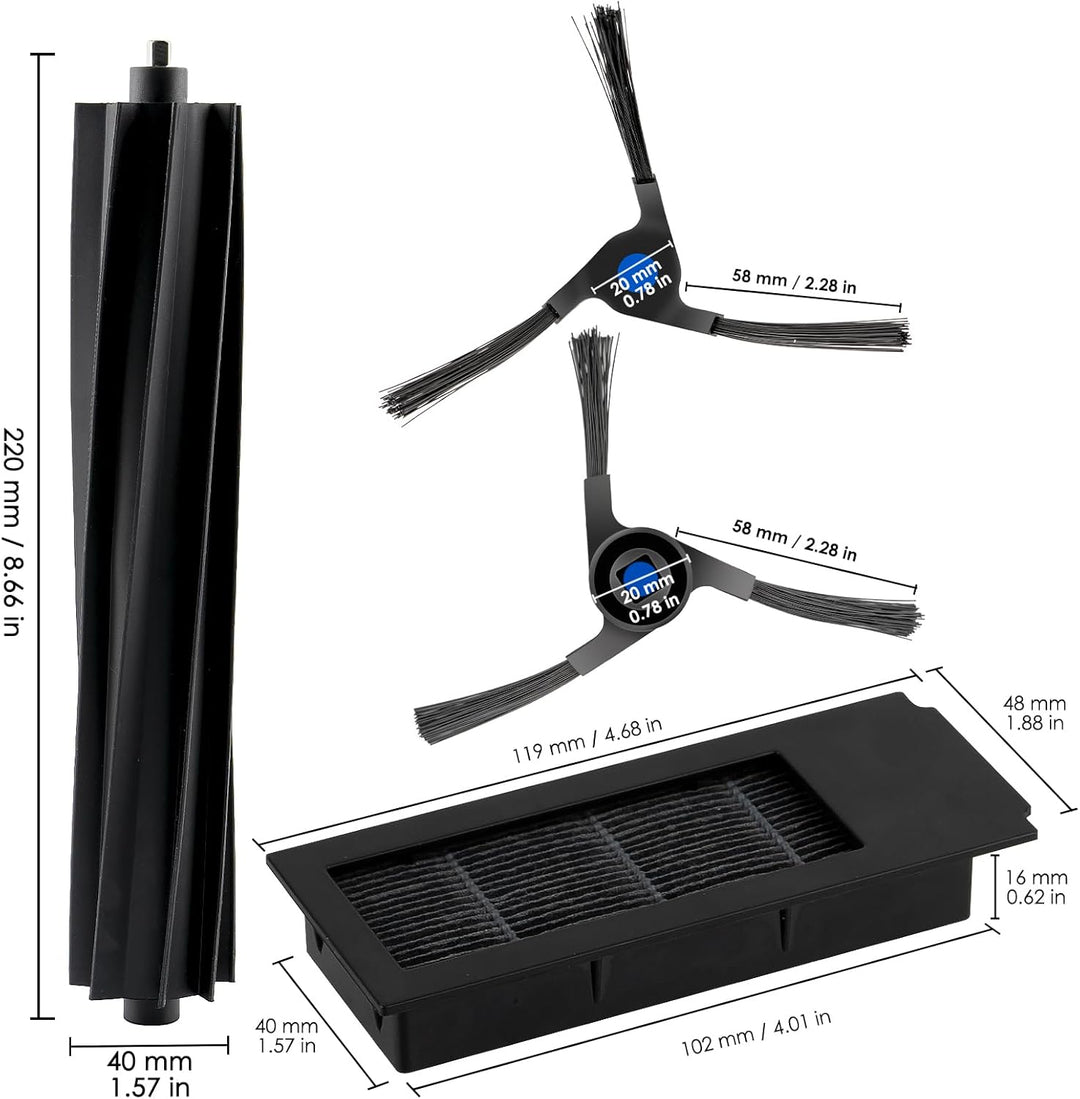 (16 Stück) X2 Omni Zubehör Set Ersatzteil für ECOVACS DEEBOT X2 Omni, X2 Pro, X2 Roboter Staubsauger