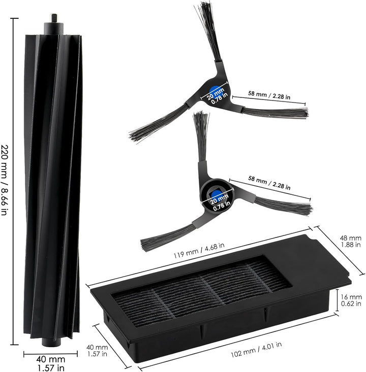 (16 Stück) X2 Omni Zubehör Set Ersatzteil für ECOVACS DEEBOT X2 Omni, X2 Pro, X2 Roboter Staubsauger