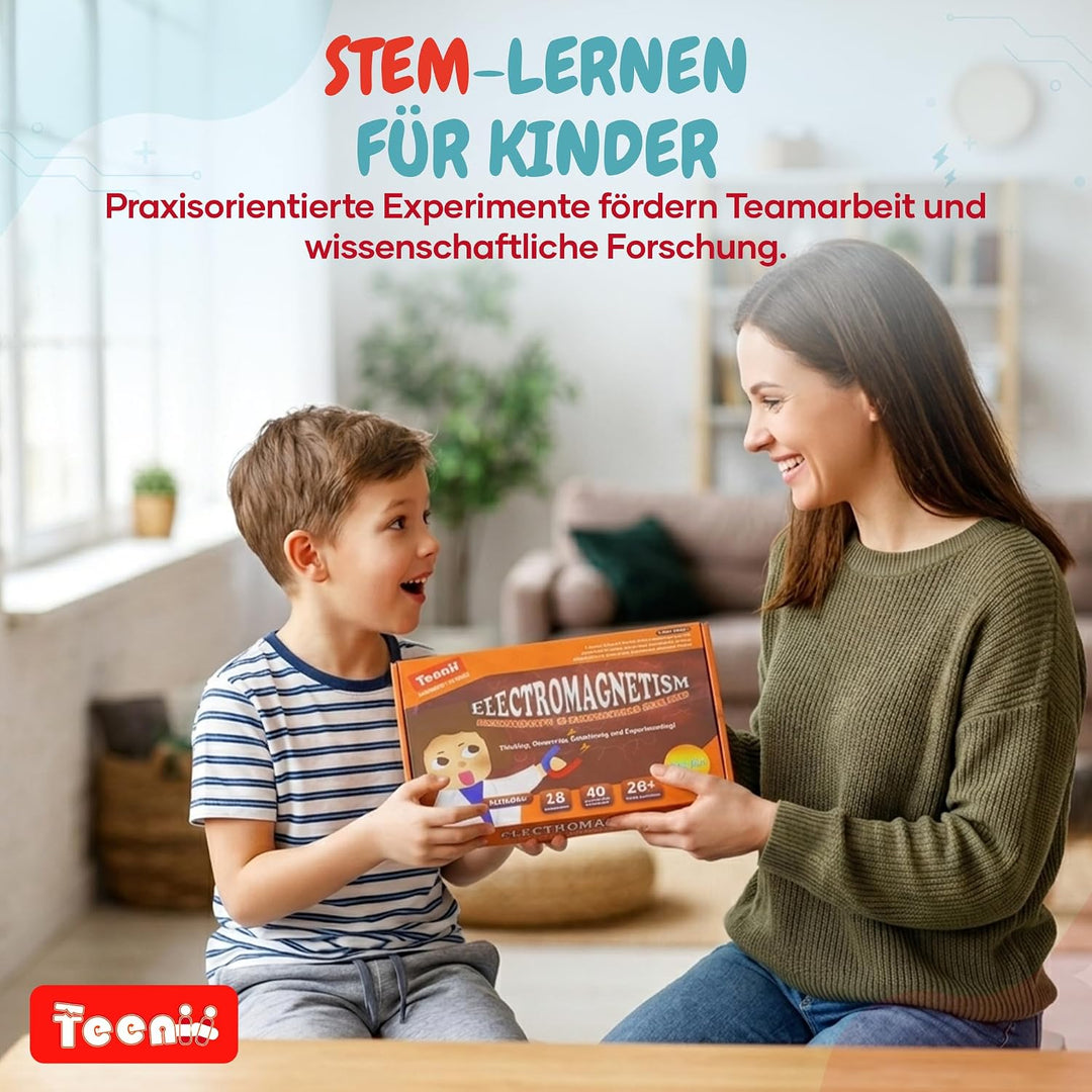 Teenii Elektrizität und Magnetismus Experimentierkasten für Kinder, STEM Wissenschaftsset mit Stromk