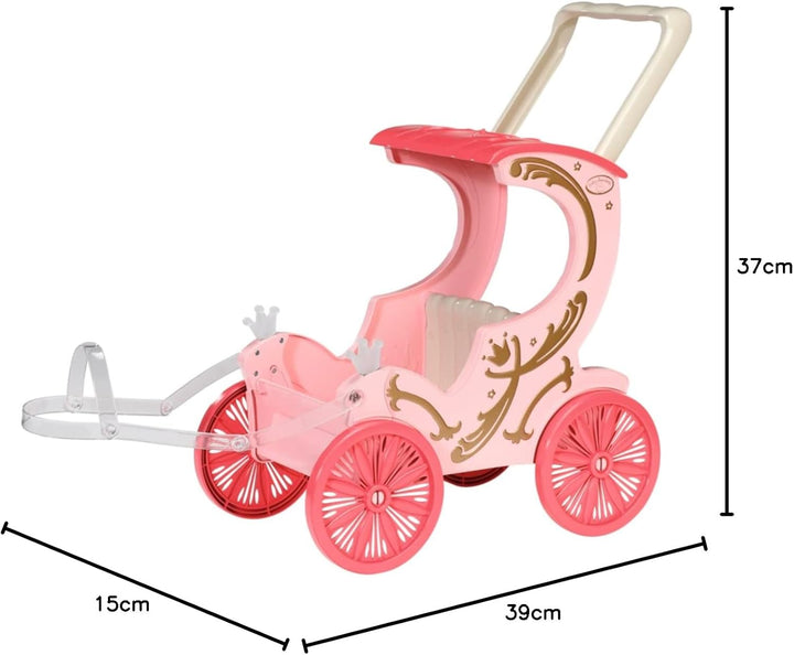 Zapf Creation 707210 Baby Annabell Little Sweet Kutsche &amp; Pony, 2in1 Puppenwagen und Kutsche mit Plü