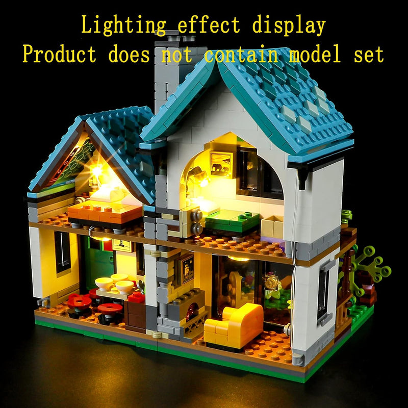 GEAMENT LED Licht-Set Kompatibel mit Lego Gemütliches Haus (Cozy House) - Beleuchtungsset für Creato