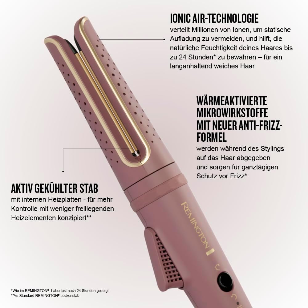 Remington AIRvive™ Lockenstab [rotierend] Ionic Air-Technologie für langanhaltende Locken (Ultra-Ker