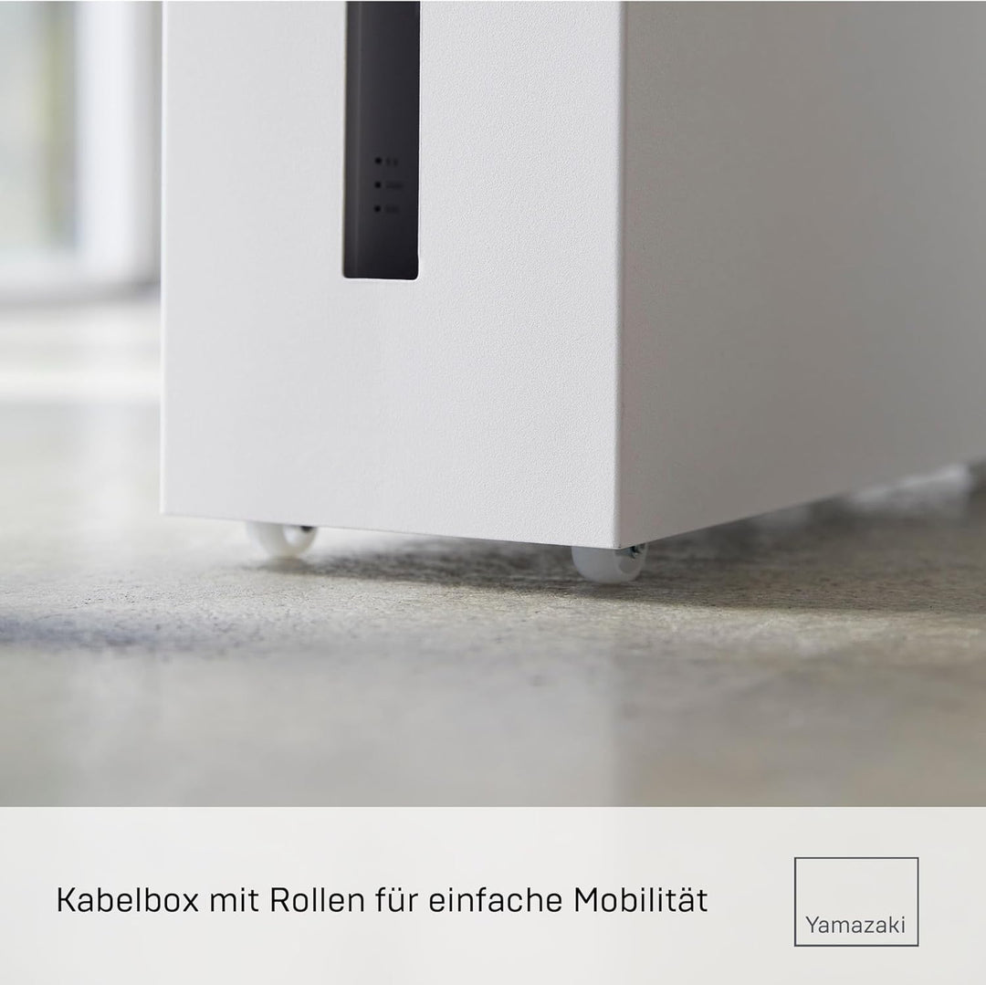 YAMAZAKI Tower Kabelabdeckungen, Metall, Weiss, One Size