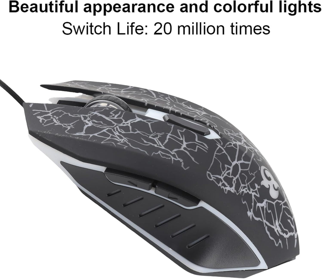 Dpofirs A70 Professional Wired Gaming Mouse, Universelle Optische USB Gaming Maus mit Bunt Atmendem