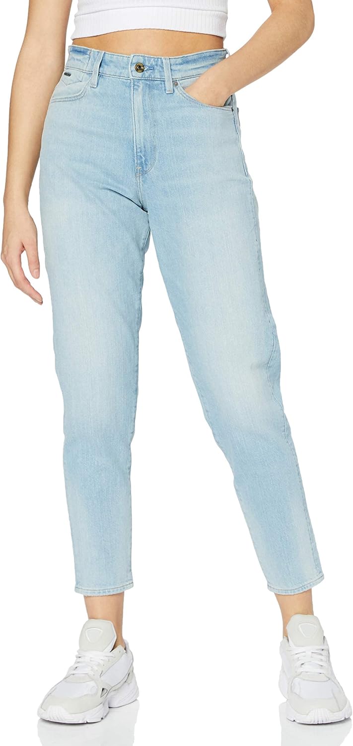 G-Star RAW Damen Janeh Ultra High Wasit Mom Ankle Straight Jeans 28W / 30L Blau (Vintage Glacial Blu