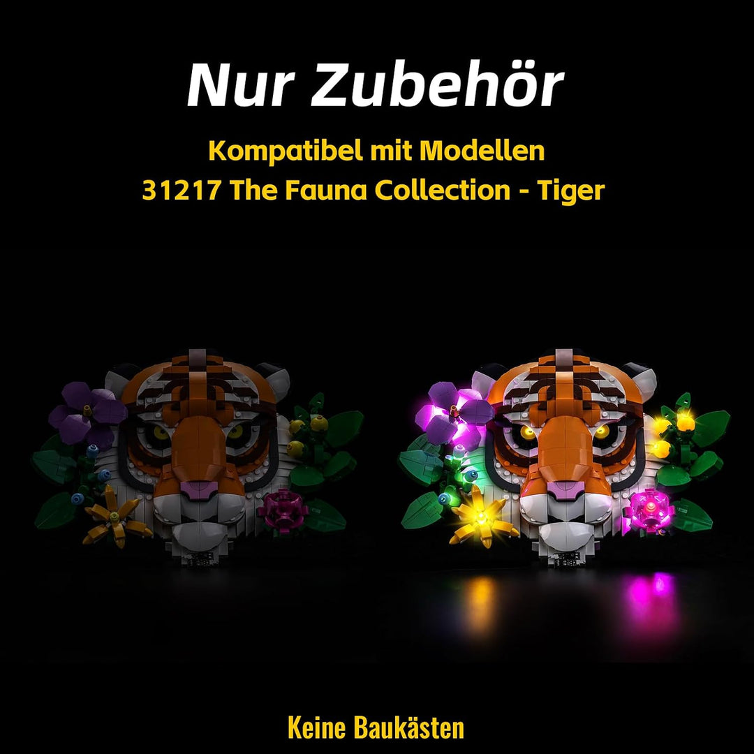 Version mit Lichtsteuerung Licht-Kit Kompatibel mit Lego 31217 The Fauna Collection - Tiger (Nicht L