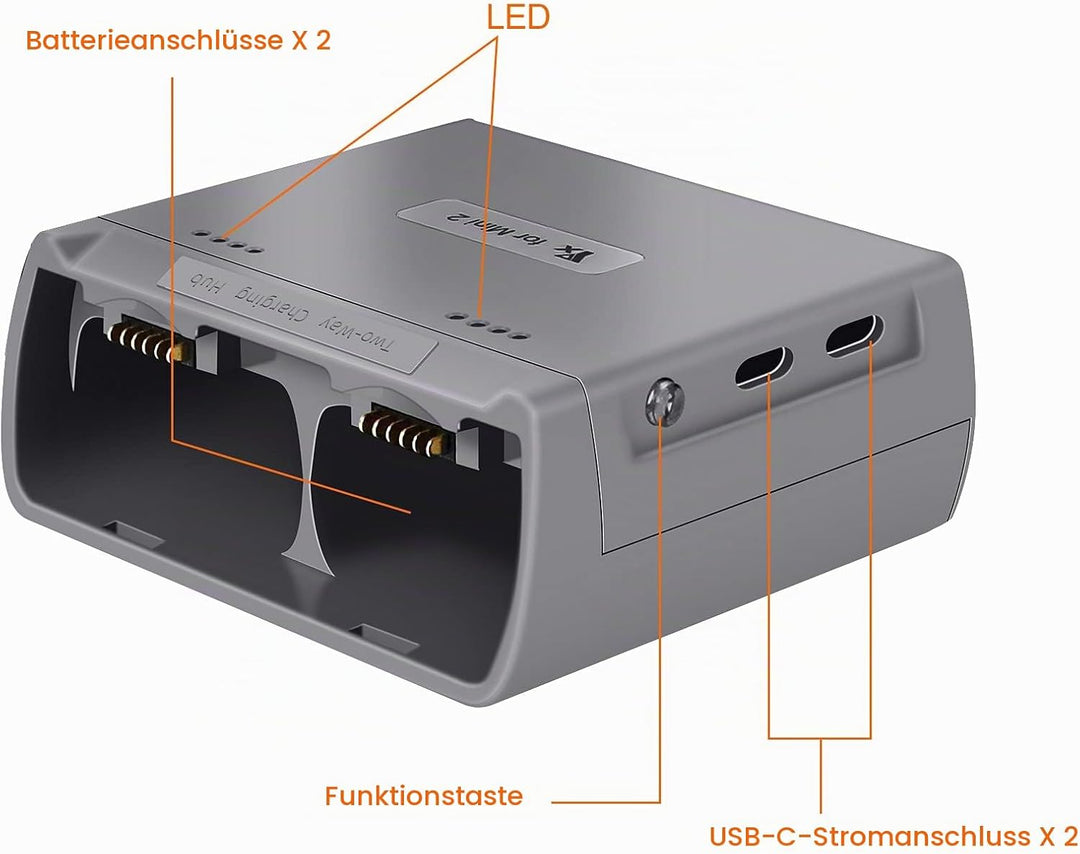 LED Akku Zweiwege Ladestation für DJI Mini 4K/2,Mini SE/2 SE Drohne, Ladegerät Hub Zubehör