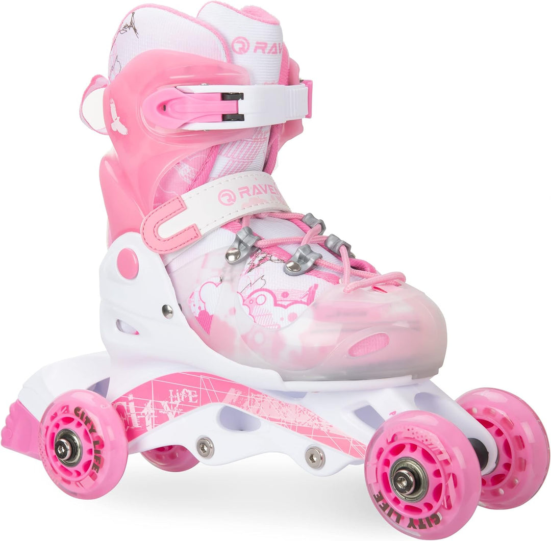 Raven 3in1 Verstellbare Kinder Inline Skates Princess - Inliner Triskates - Rollschuhe Kugellager Ab
