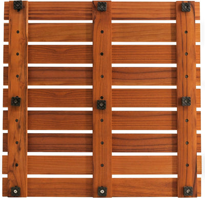 VaeFae Teak Duschmatte rutschfeste Badematte Luxus Spa Matte Holzmatte für Badewanne 50.8 x 50.8 cm
